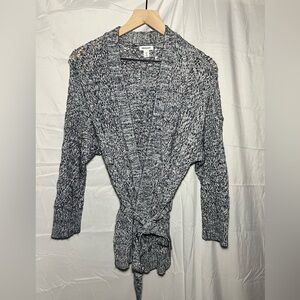 Westport Blue and White Open Knit Cardigan